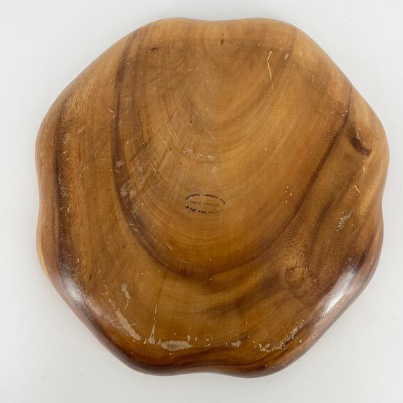 Monkey Pod round divided tray vintage - Picture 3 of 8